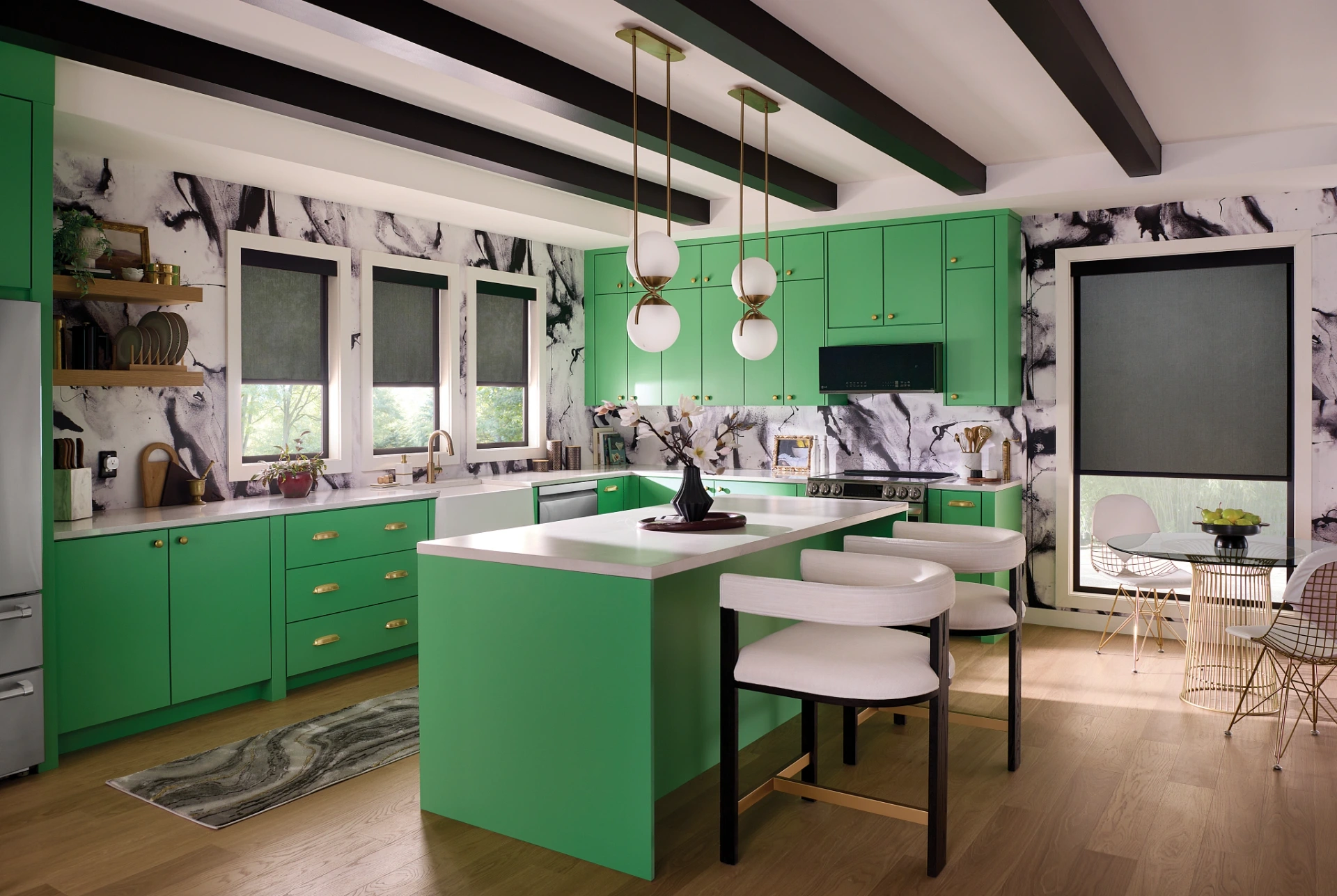 Graber Solar Shades supplier room example; select the actual weave, colour and approved configuration.