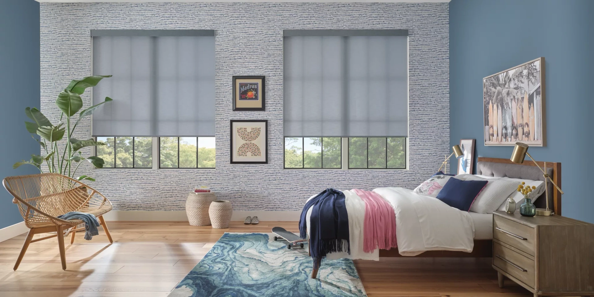 Hunter Douglas Designer Roller host-family example. This photograph does not identify the fitted operating system.