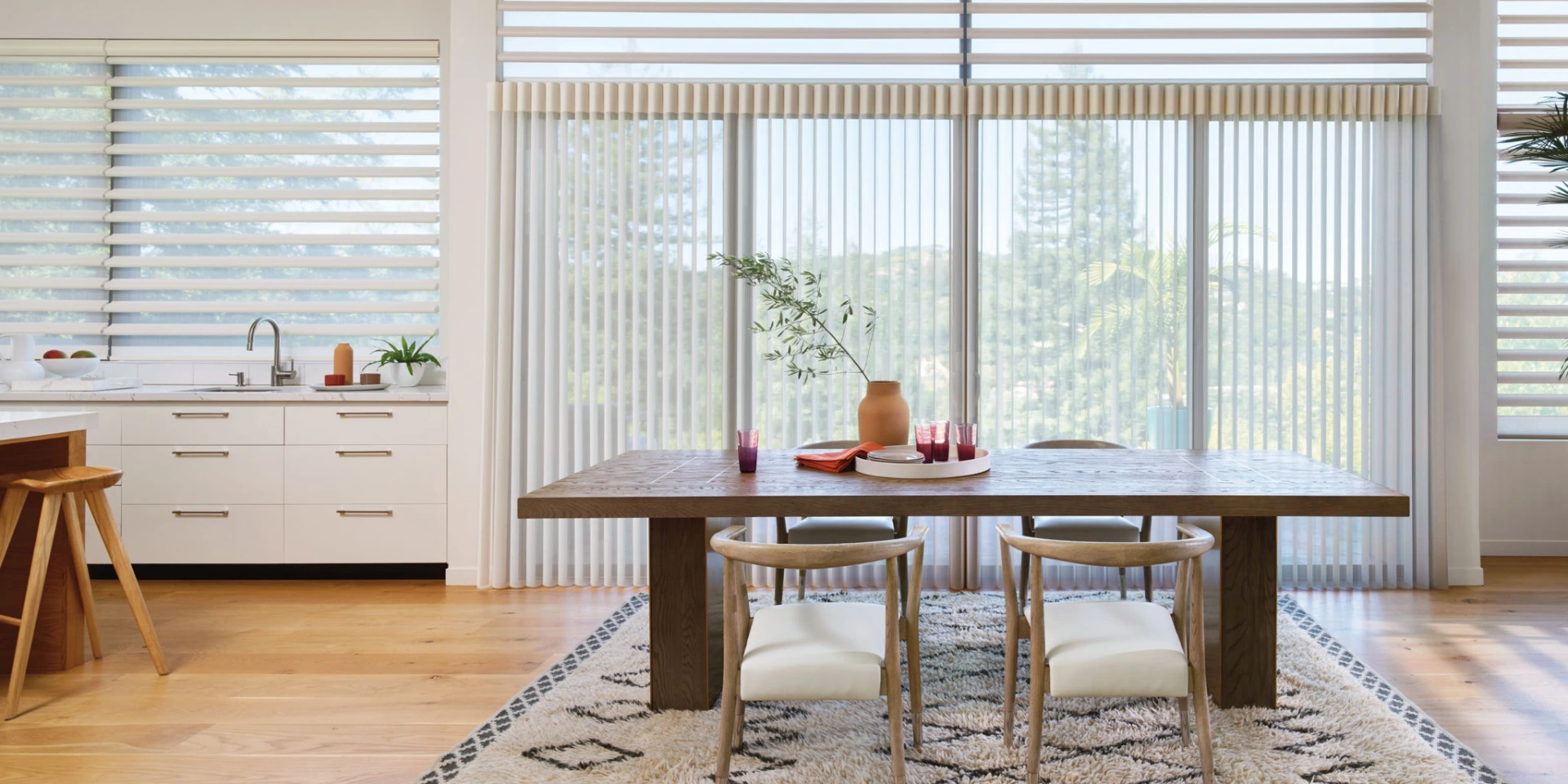 Hunter Douglas Pirouette host-family example. SoftTouch availability and the selected operating system are confirmed separately.