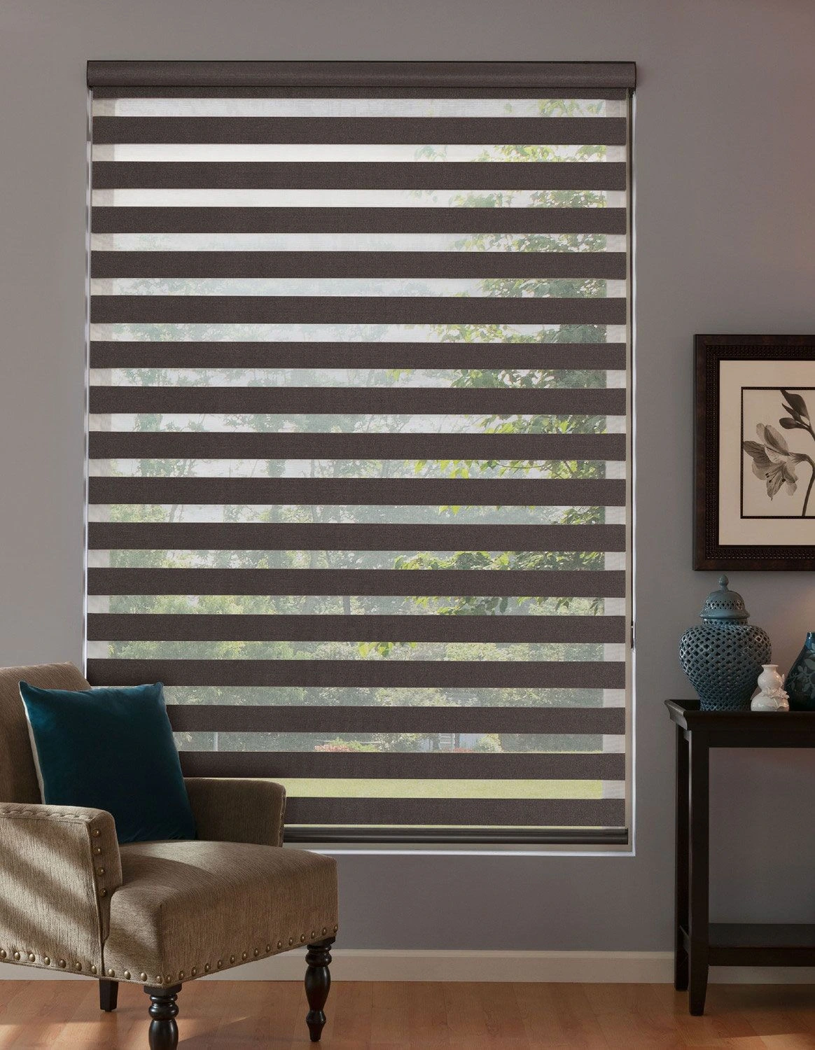 Blinds by Vertican transitional-shade room example; select Vision or Revolve from current samples.