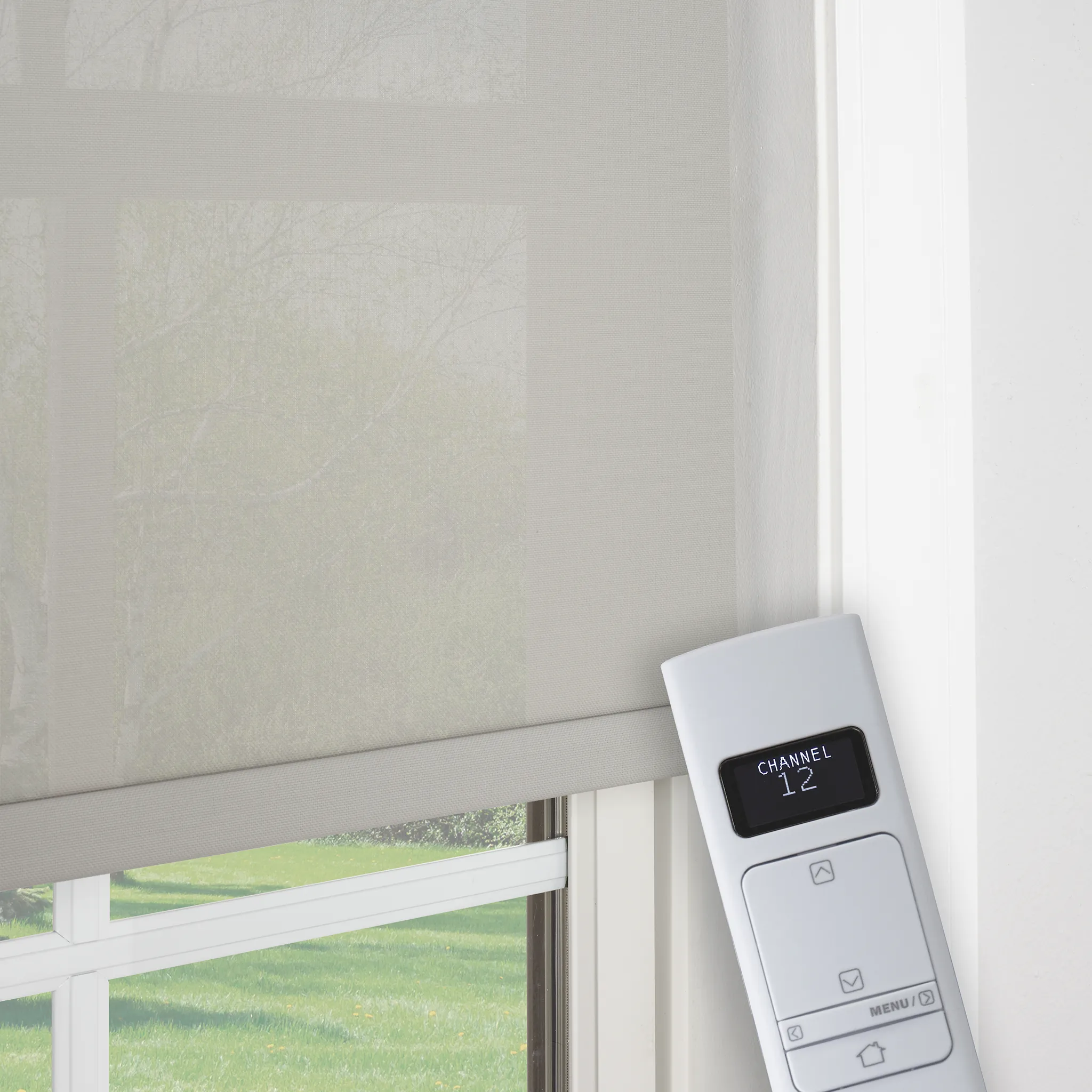 Motorized control reference shown on Graber's exterior shade page