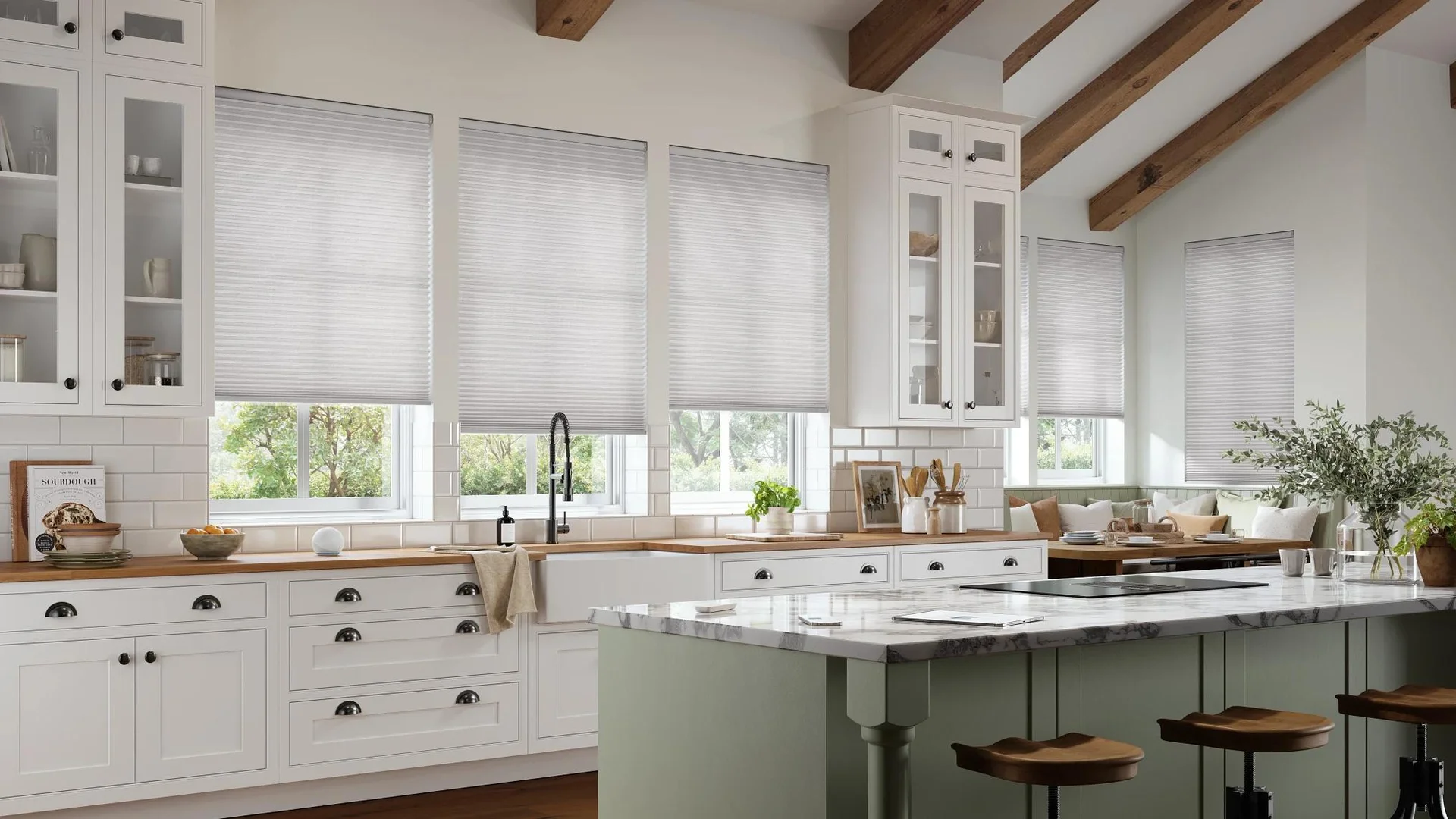 Alta honeycomb window-covering room example.