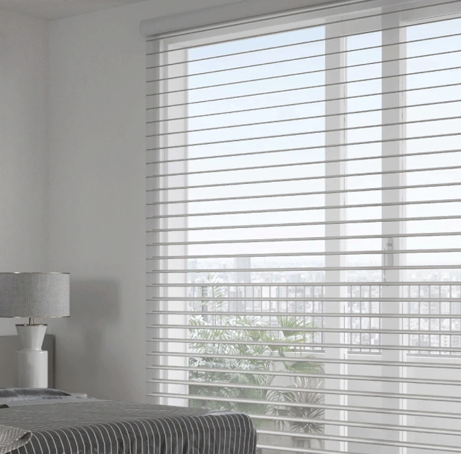 Elite Sheer Horizontal vanes in the open position.