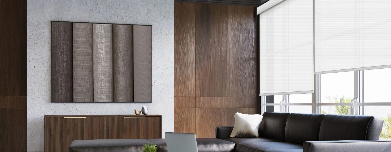 Elite Vertical Blinds in a contemporary living space.