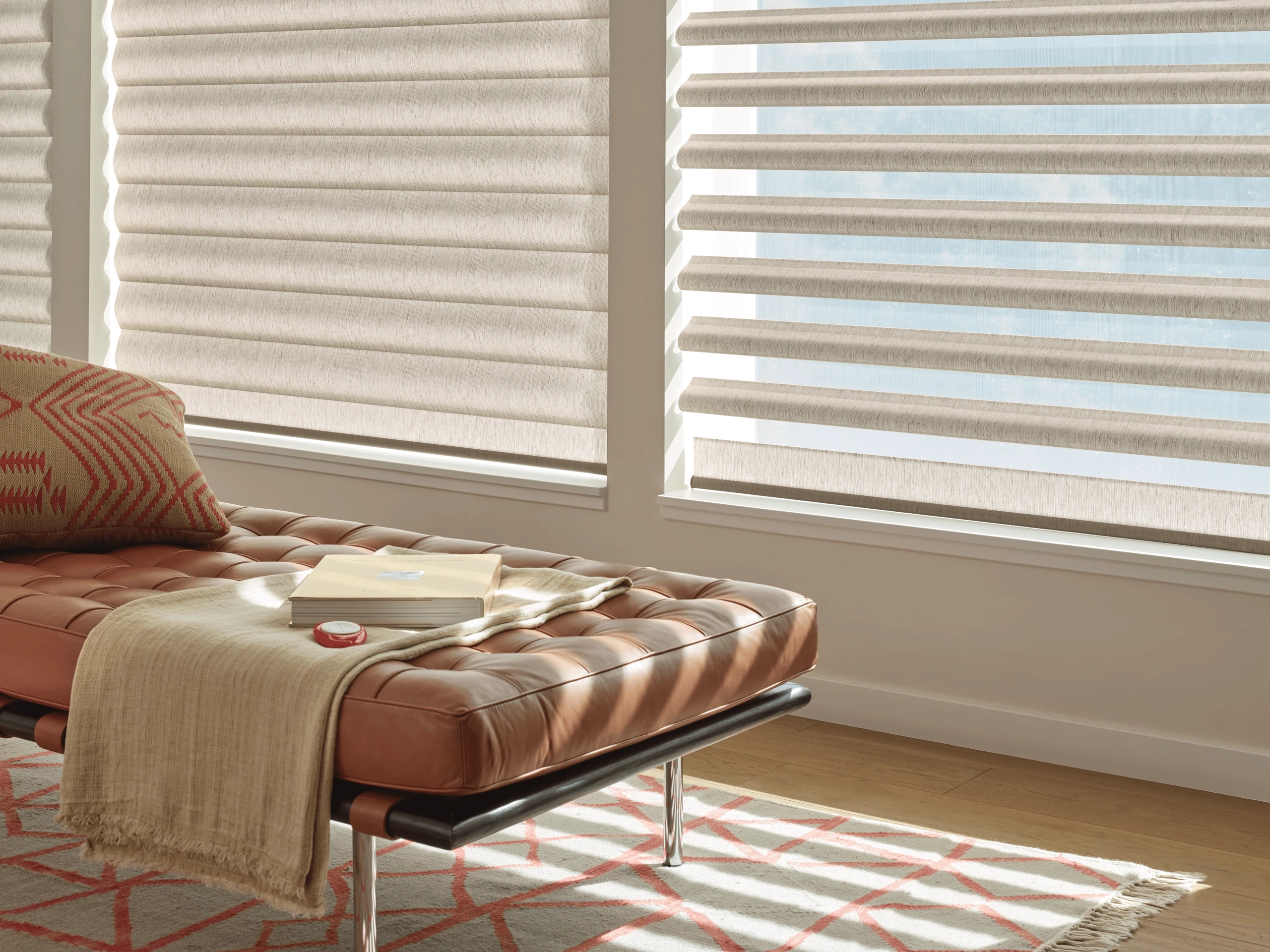 Sun Blocking Window Shades Pirouette® Window Shadings Fabric: Grant™   Color: Sahara